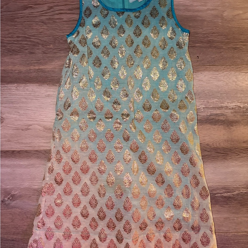 Cupcakes & Pastries Blue and Gold Kids Dress